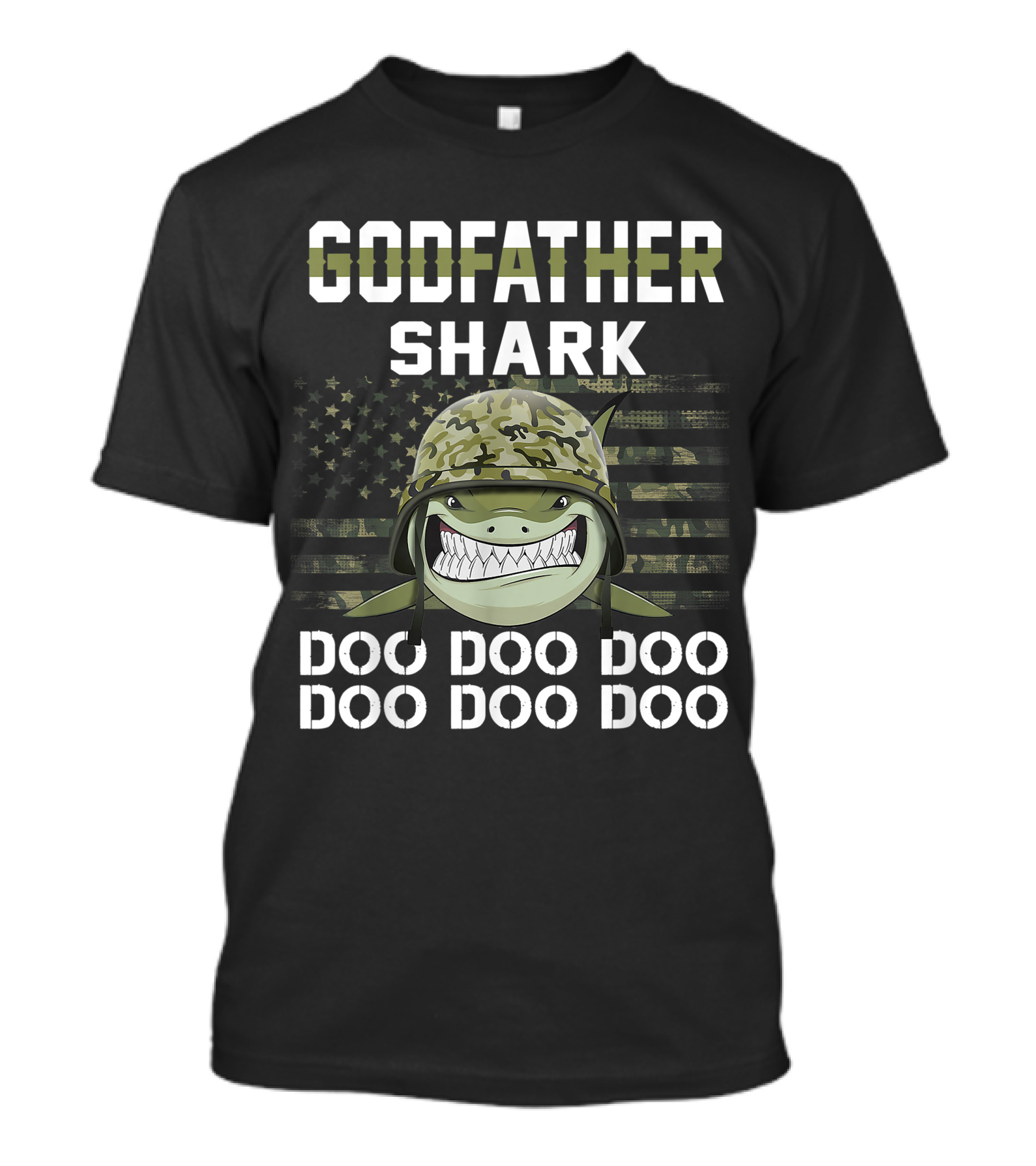 Godfather Shark Doo Doo Doo Military Veteran Army T-Shirt