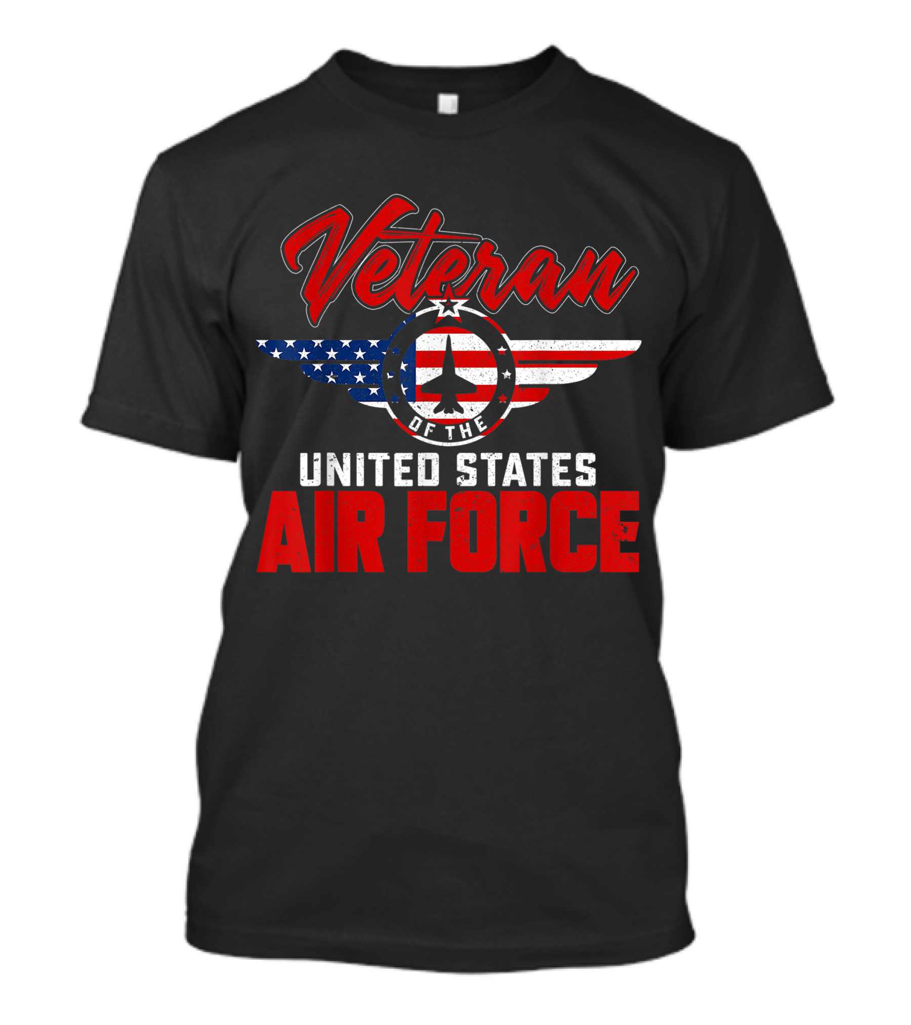 Veteran United States Air Force USAF Wings American Flag Emblem T-Shirt