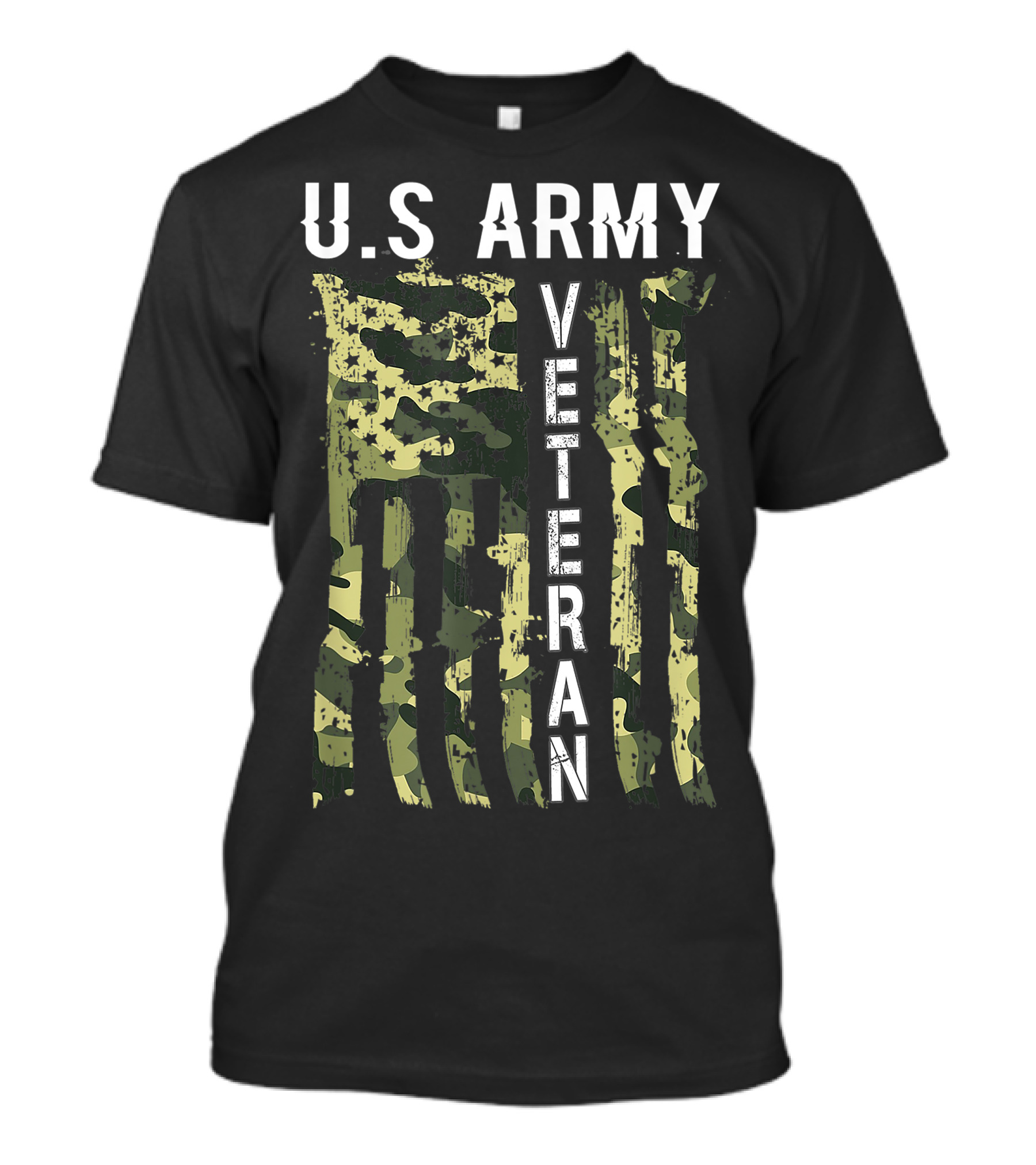 U.S. Army Veteran Camouflage Flag USA T-Shirt