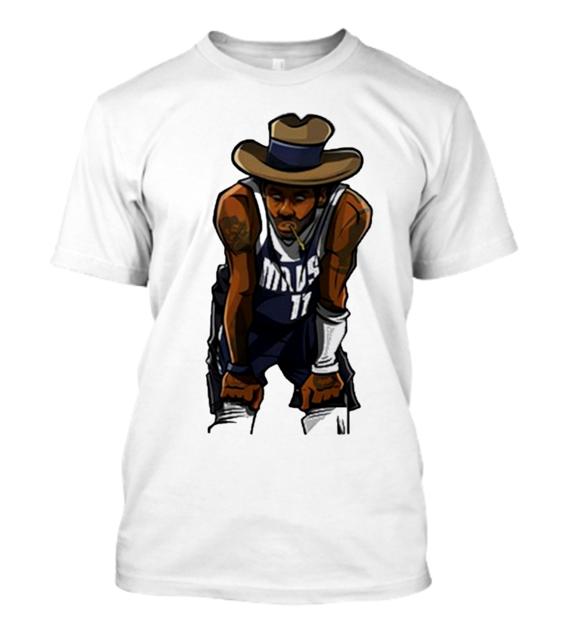 Kyriewrld Merch Cowboy Kai Mavs 11 Basketball Cartoon T-Shirt