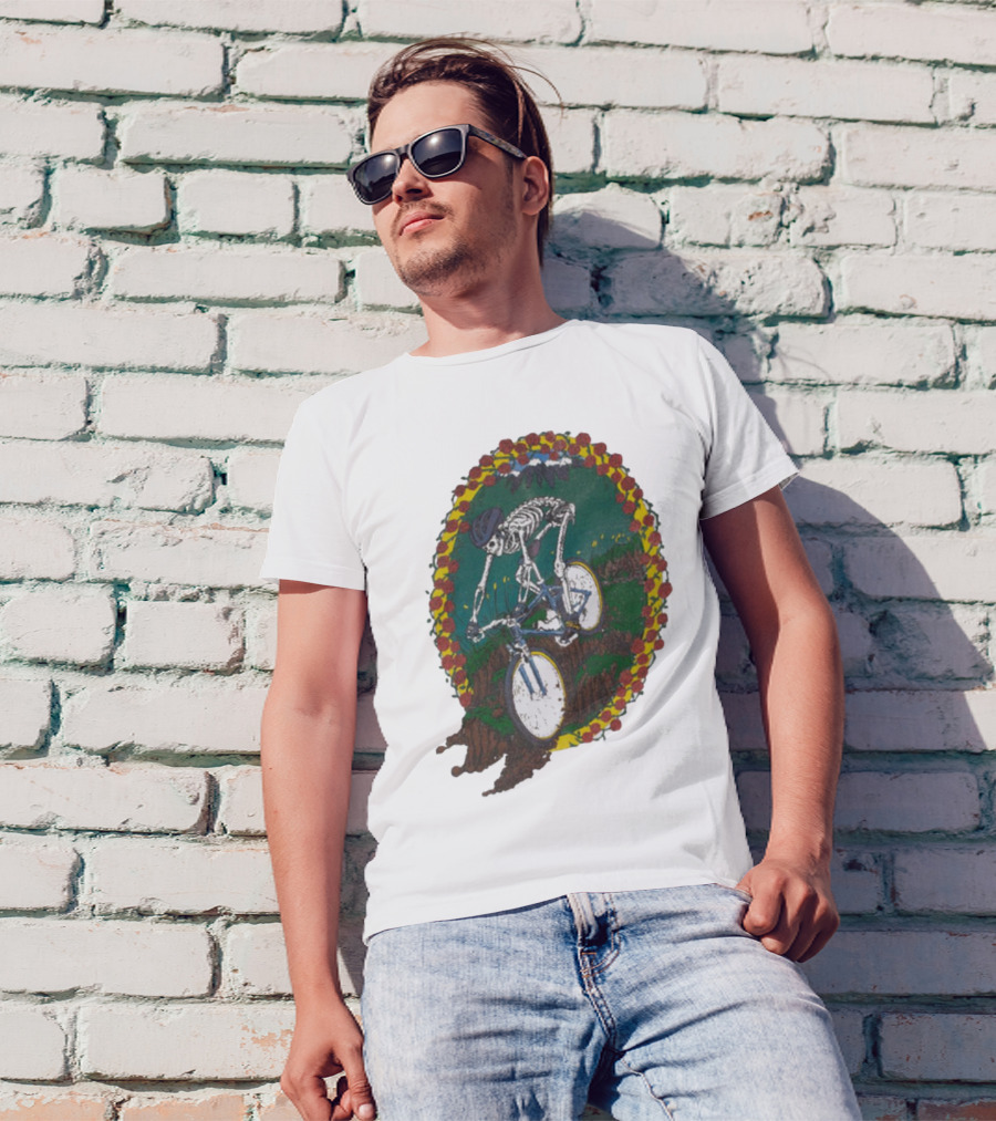 Shred Head Activewear Skeleton Biking Cropped T-Shirt