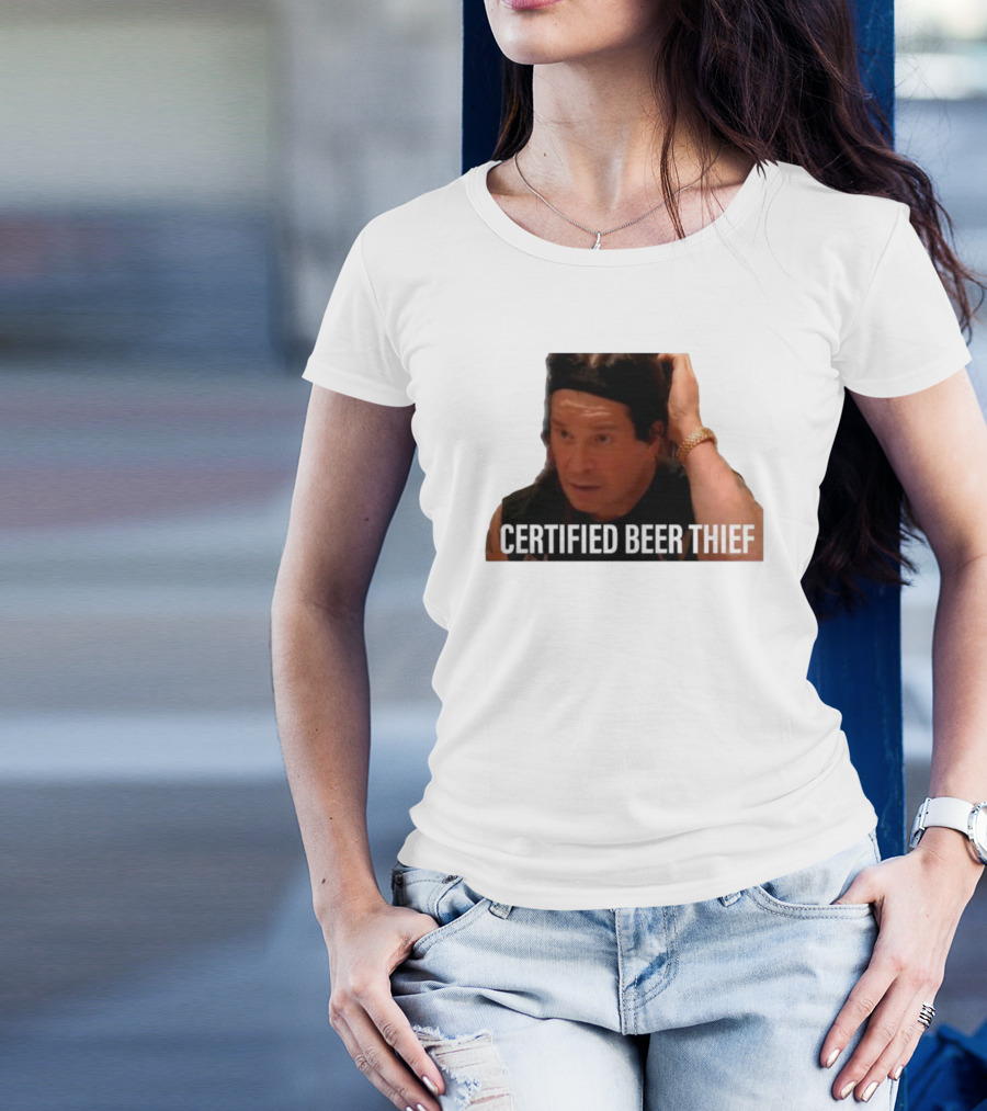 CERTIFIED BEER THIEF Iconic Celebrity Image T-Shirt