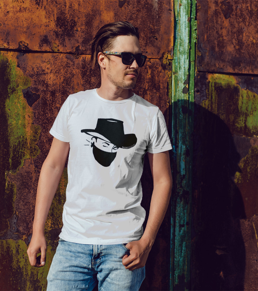 Sheisgracielou Cowboy Hat Mask Design Two Sided T-Shirt