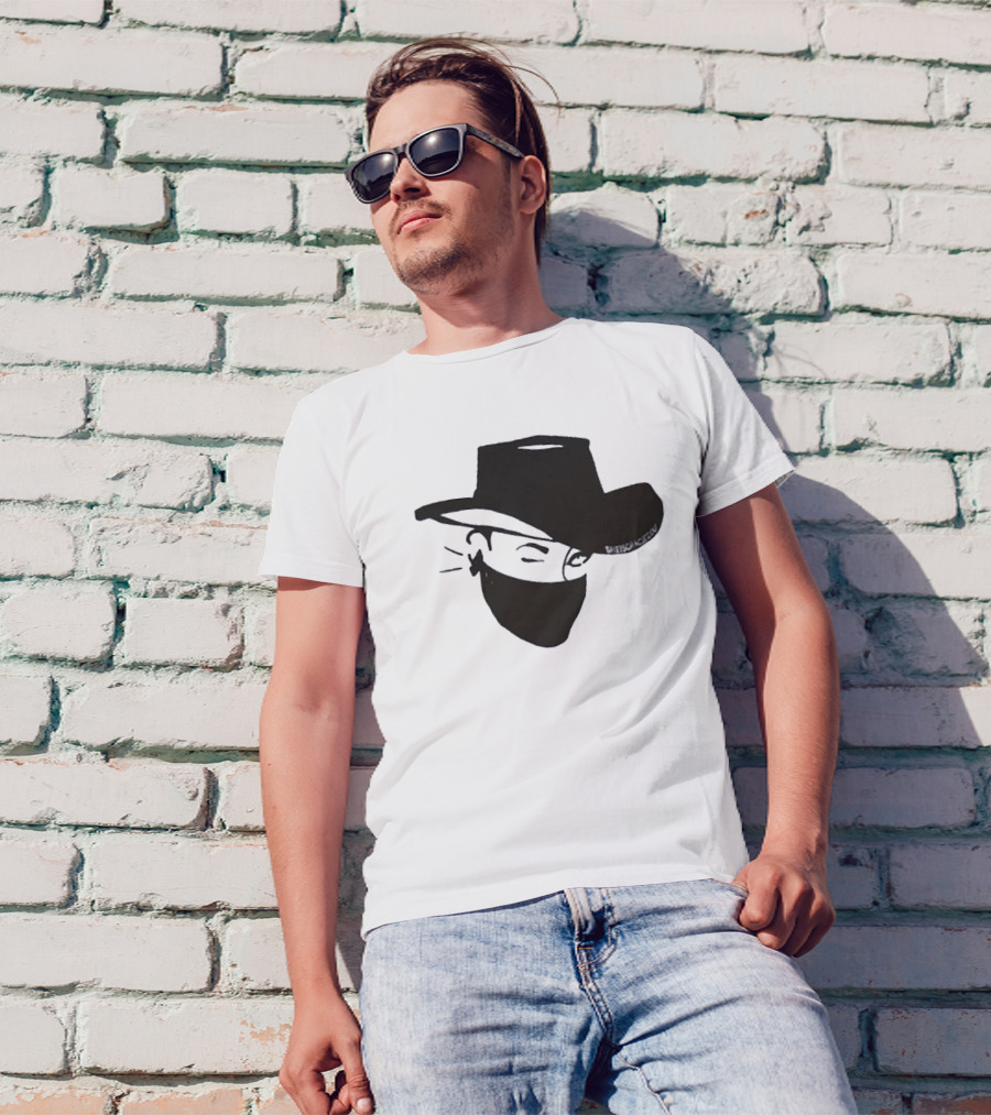 Sheisgracielou Cowboy Hat Mask Design Two Sided T-Shirt