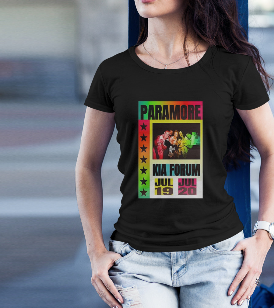 Paramore Kia Forum July 19 20 Starburst Neon Group T-Shirt