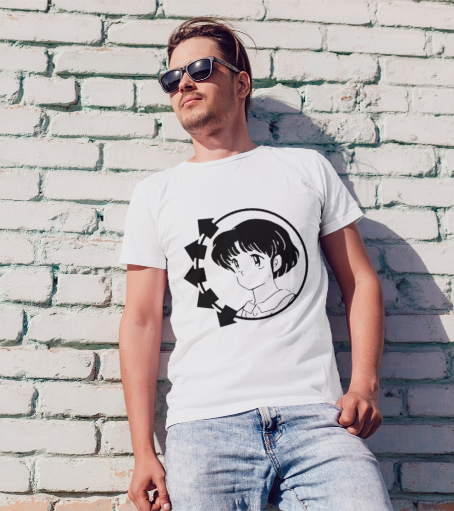 Blink-182 Smiley Akane Tendo Anime Girl Icon In Circle With Arrows T-Shirt