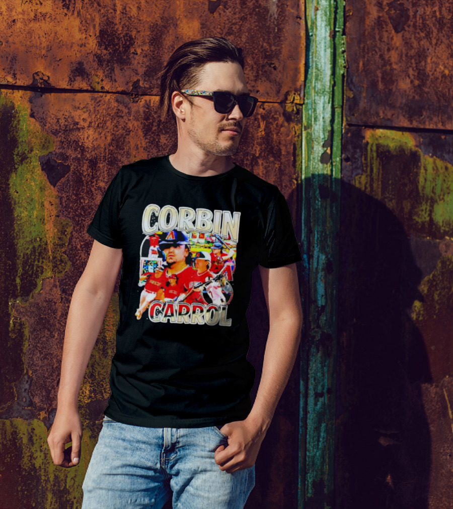 CORBIN CARROL BASEBALL VINTAGE PLAYER ACTION COLLAGE T-Shirt