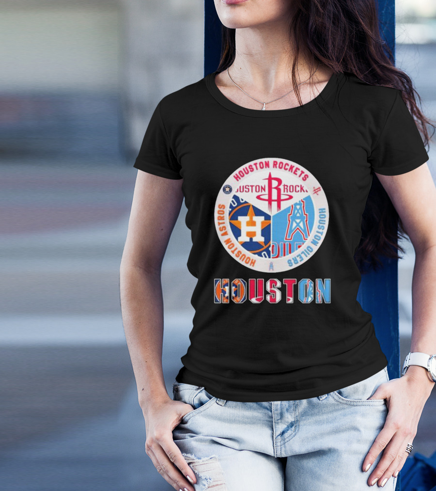Houston Rockets Astros Oilers Sports Teams T-Shirt