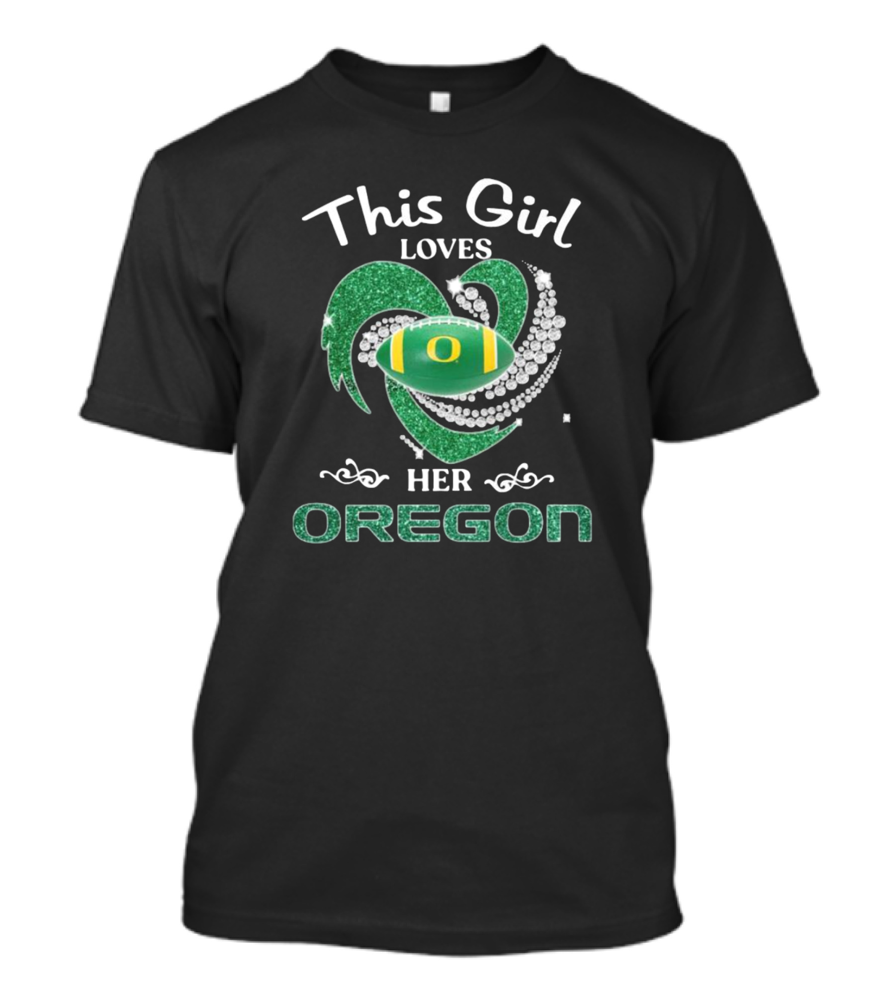 This Girl Loves Her Oregon Football Fan Sparkle T-Shirt