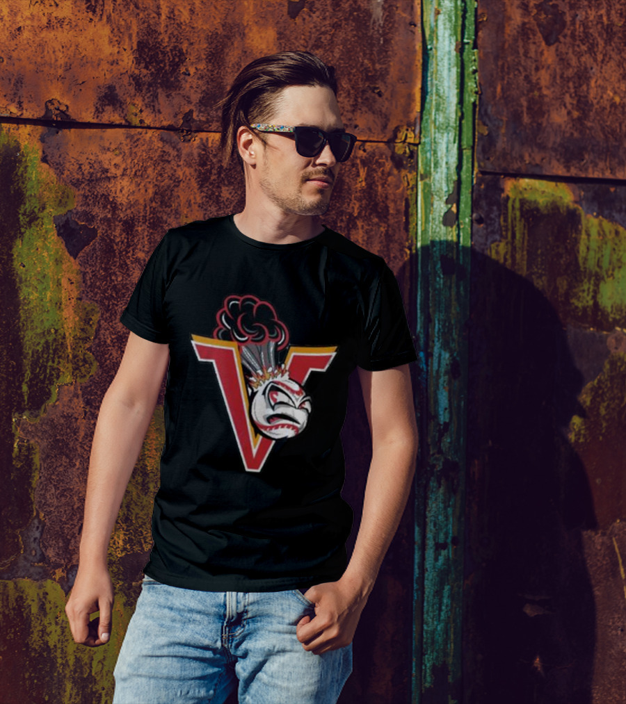 Mavericks Volcanoes Alternate Logo V-Eruption Baseball Mascot T-Shirt