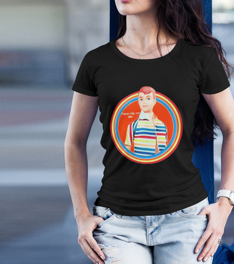 Sitcomabed Theres Only One Allan Retro Striped Doll T-Shirt