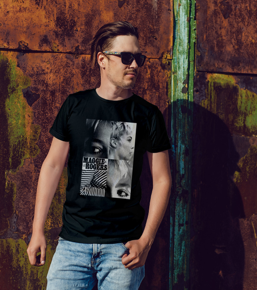 Maggie Rogers Vintage Black And White Portrait Collage Nashville T-Shirt