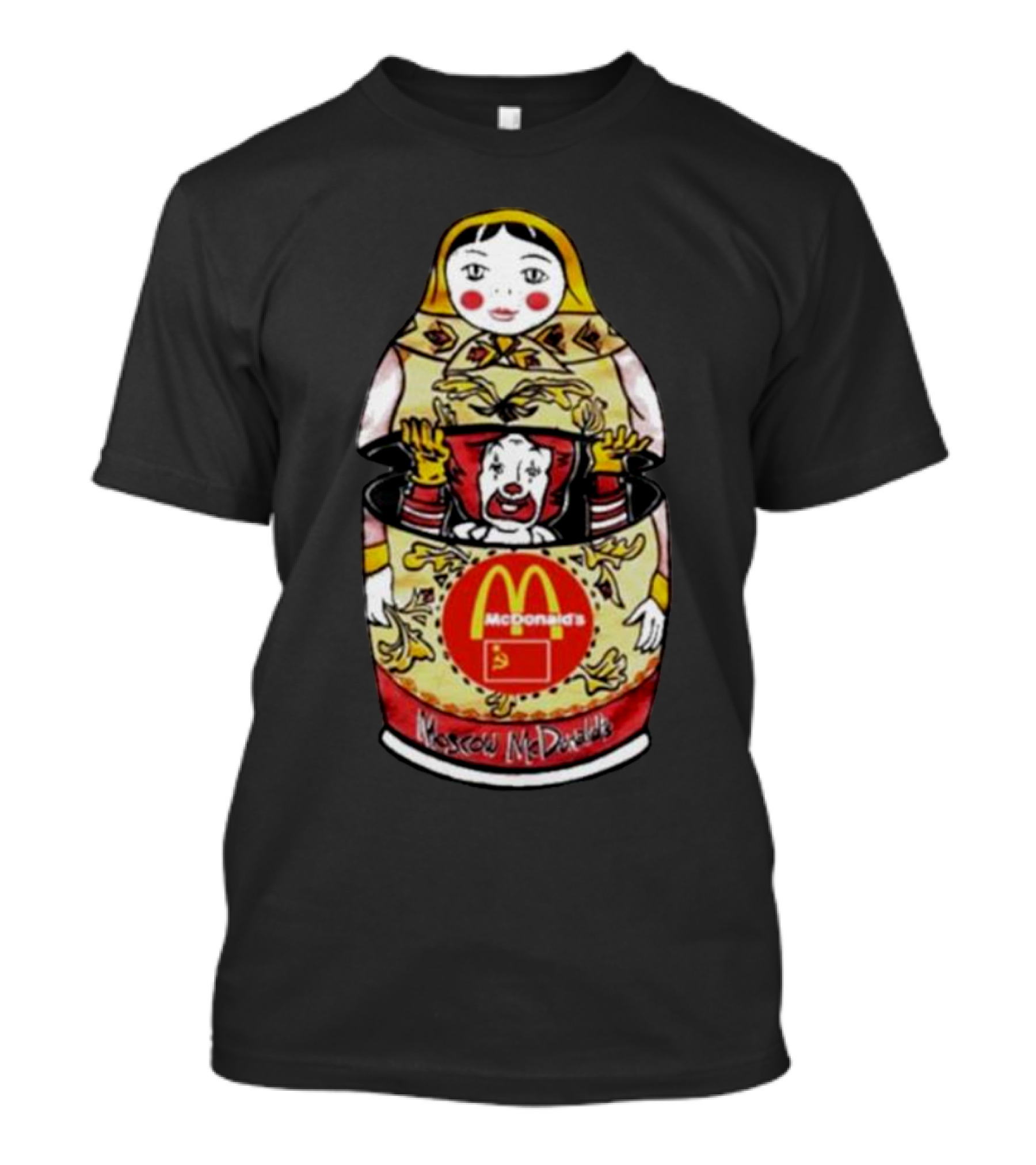 Moscow McDonald's Russian Doll With McDonald's Logo And Ronald McDonald T-Shirt