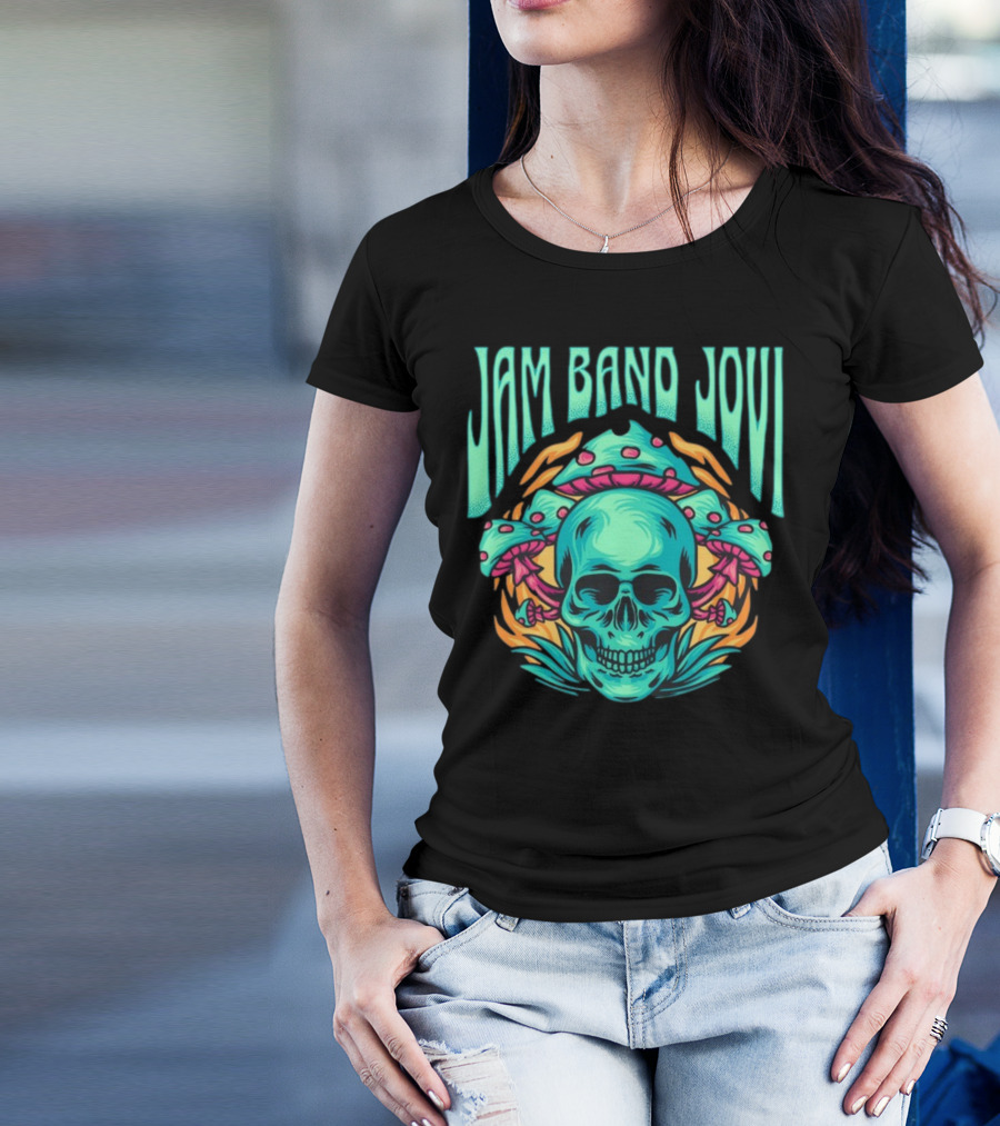 Jam Band Jovi Psychedelic Skull And Mushrooms T-Shirt