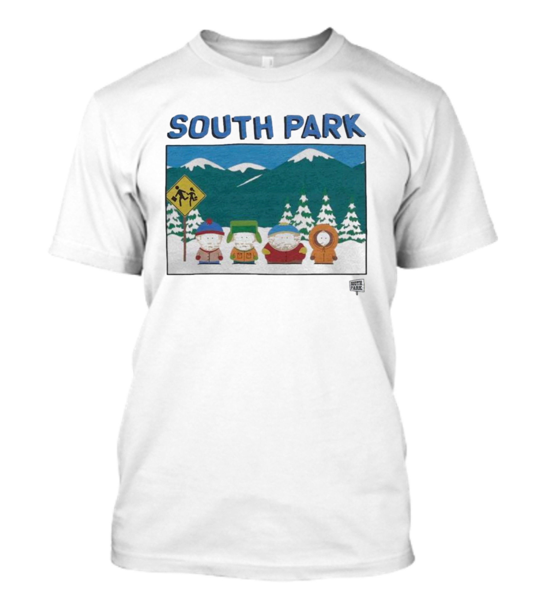 SOUTH PARK Characters In Winter Mountain Scene T-Shirt