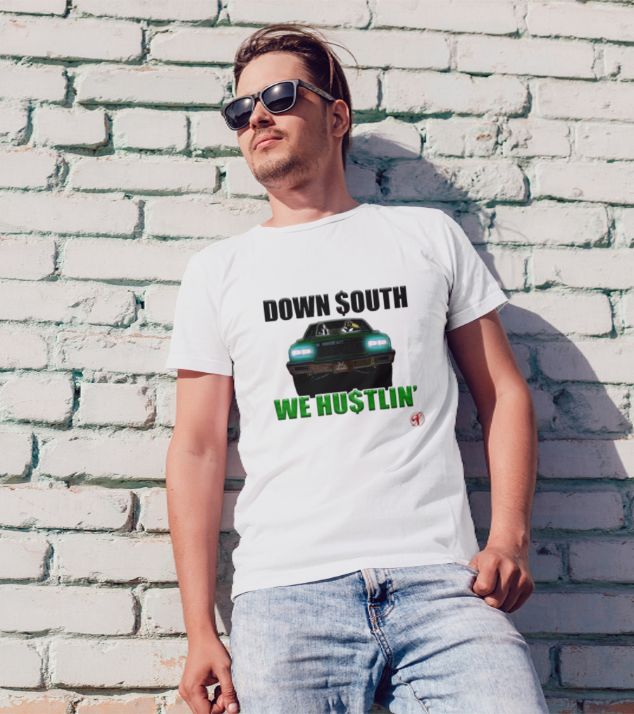 DOWN $OUTH WE HU$TLIN' Riding Classic Car T-Shirt