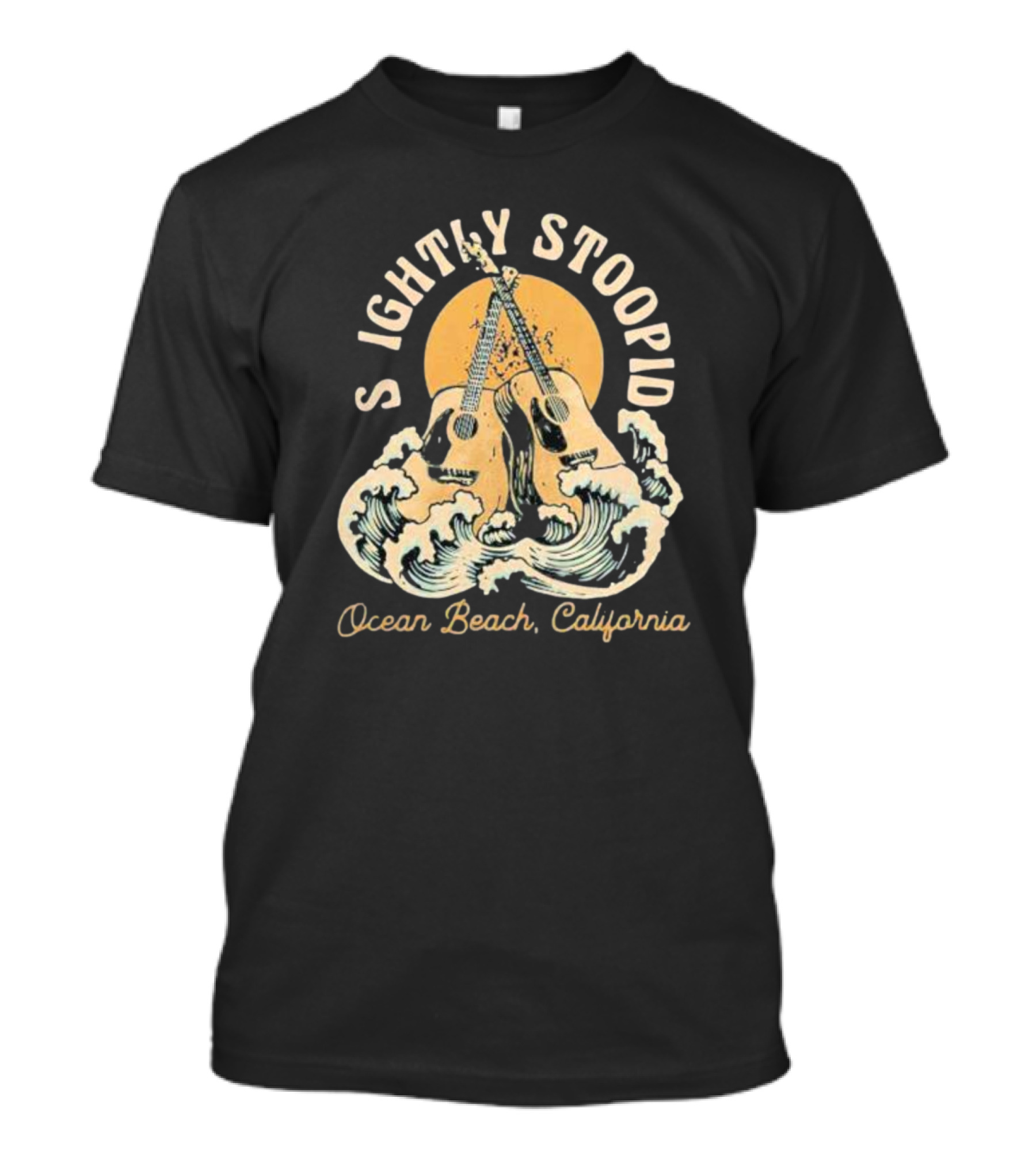 Slightly Stoopid Ocean Beach California Acoustic Wave Guitars T-Shirt