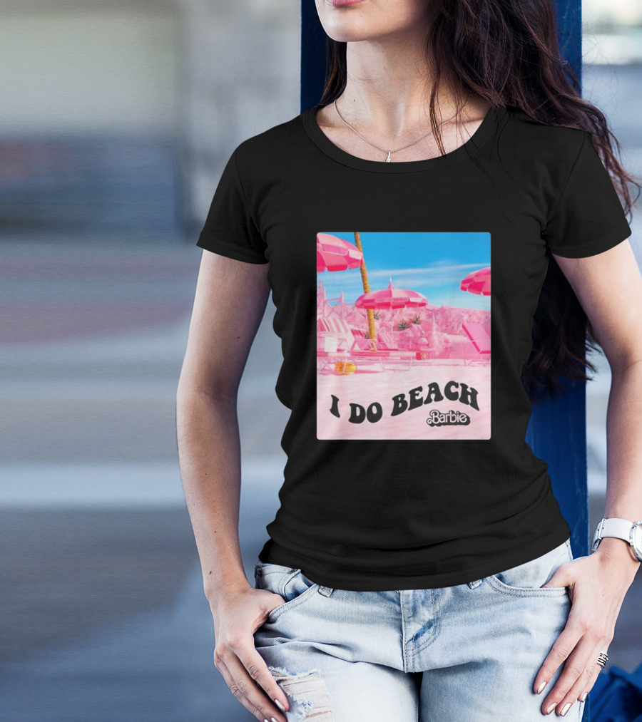 Barbie I Do Beach Movie Pink Umbrella Paradise Scene T-Shirt