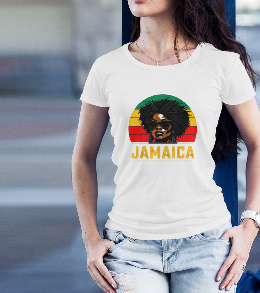 Jamaican Patriotic Women Jamaica Vintage T-Shirt