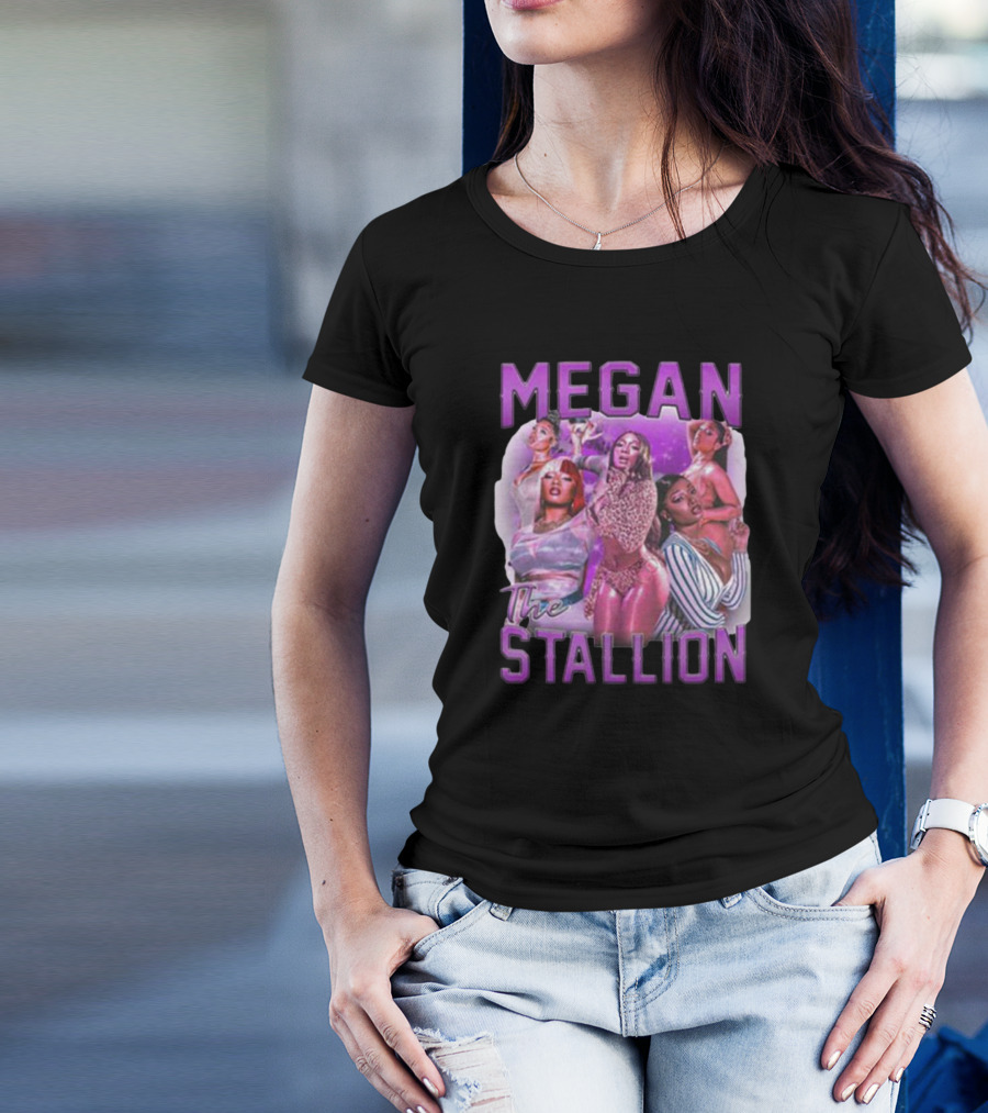 Megan Thee Stallion Bold Iconic Portrait Collage T-Shirt