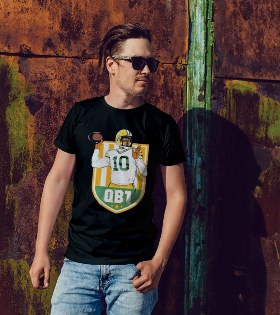 Cheeseheadtv QB1 Green And Gold Football Number 10 T-Shirt