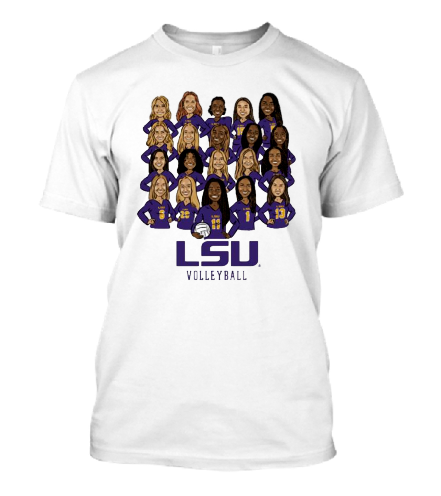 LSU Tigers Volleyball NIL Women's Team Players T-Shirt