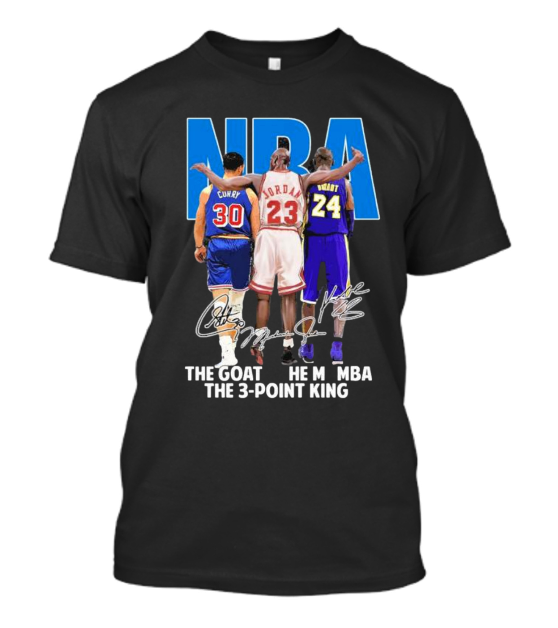 NBA Curry Jordan Bryant The Goat The Mamba The 3-Point King Signature T-Shirt