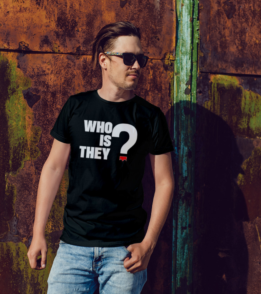 Who Is They Red Bookmark Question Mark T-Shirt