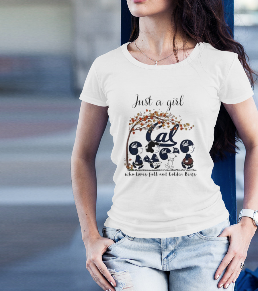 Just A Girl Who Loves Fall And Cal Golden Bears Peanuts T-Shirt