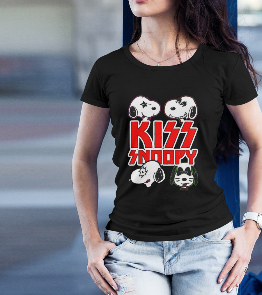 KISS Band Snoopy Peanuts Crossover Characters T-Shirt