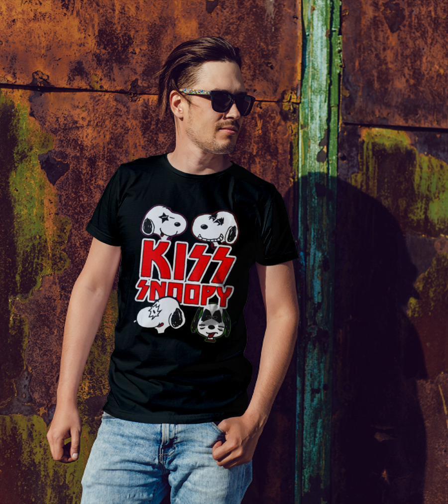 KISS Band Snoopy Peanuts Crossover Characters T-Shirt