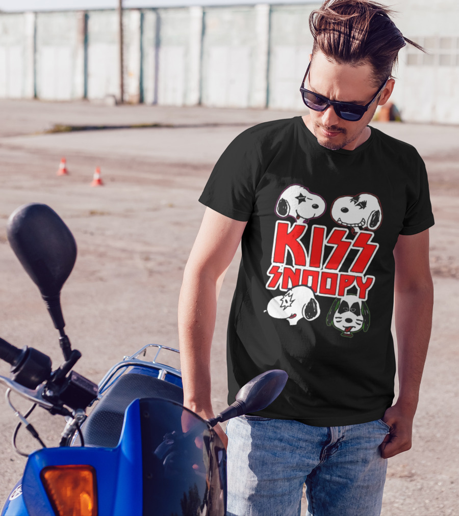 KISS Band Snoopy Peanuts Crossover Characters T-Shirt
