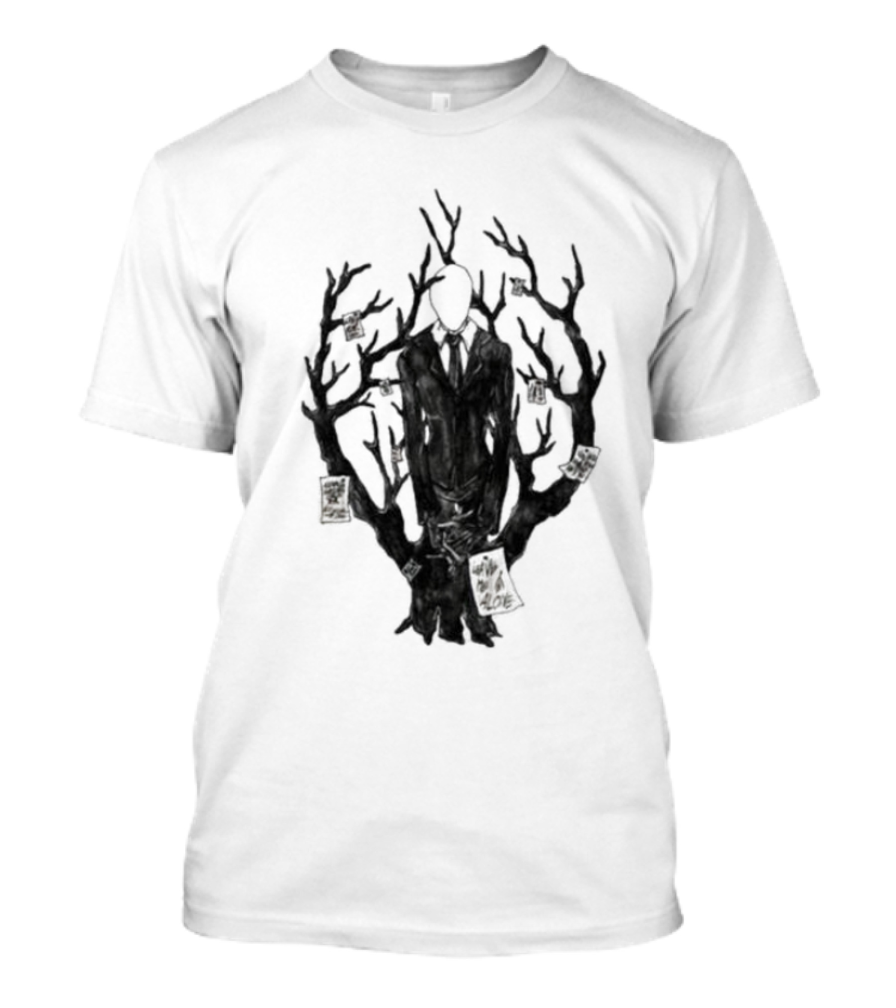 Slenderman III Halloween Tree Branches Cards T-Shirt