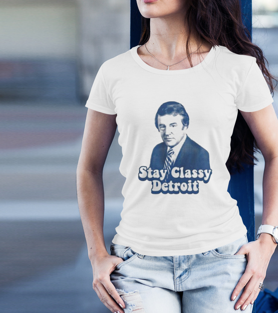 Stay Classy Detroit Vintage Bill Bonds Image T-Shirt