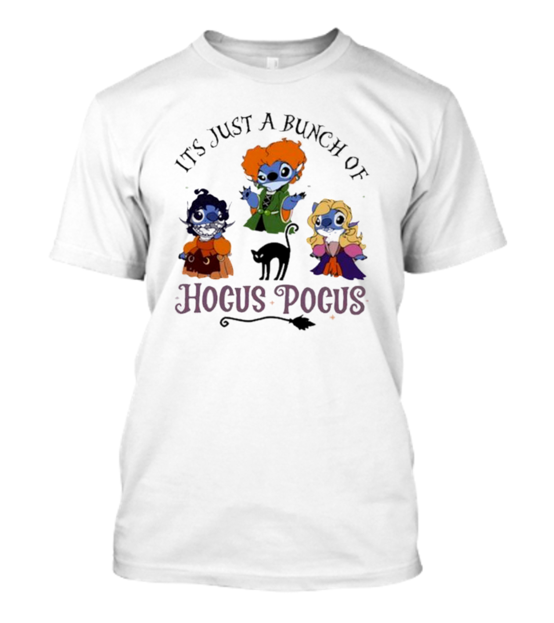 It's Just A Bunch Of Hocus Pocus Halloween Stitch Characters T-Shirt