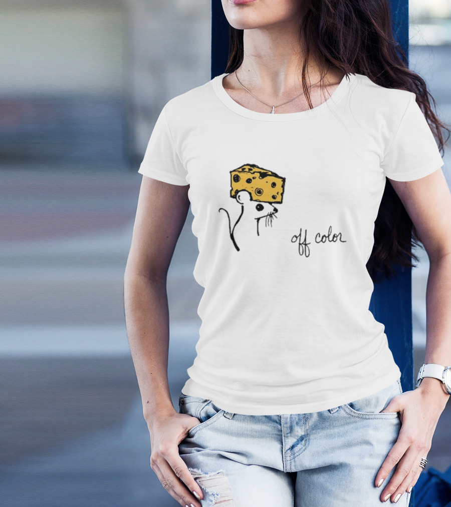 Cheesehead Mouse Off Color Sketch With Cheese Hat T-Shirt