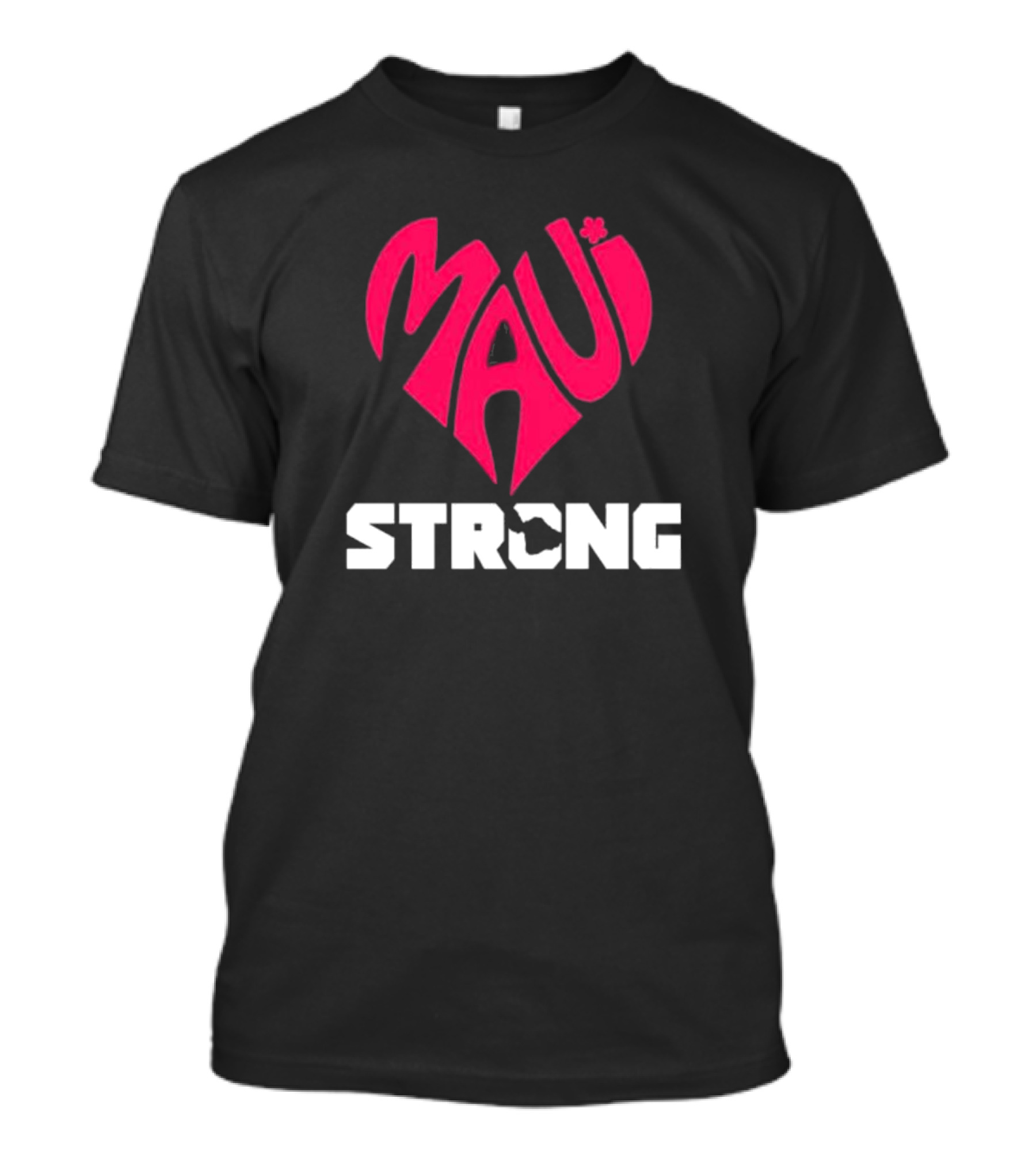Maui Heart Strong Symbol In Pink T-Shirt