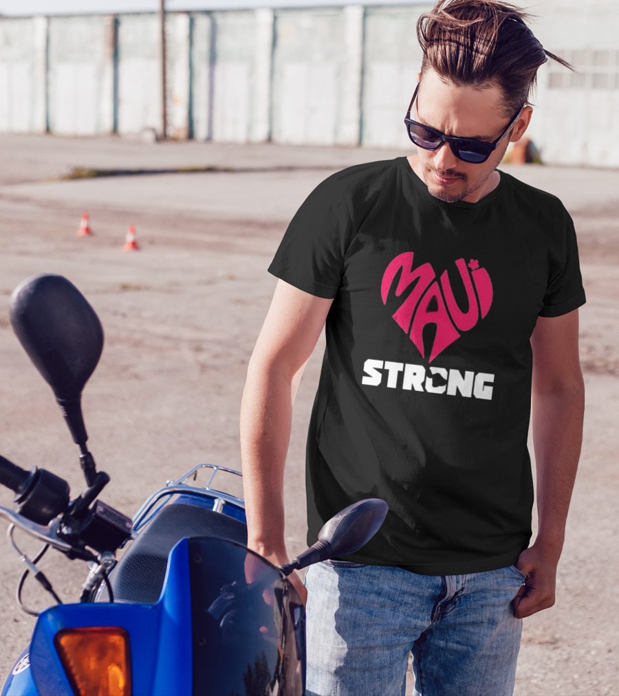 Maui Heart Strong Symbol In Pink T-Shirt