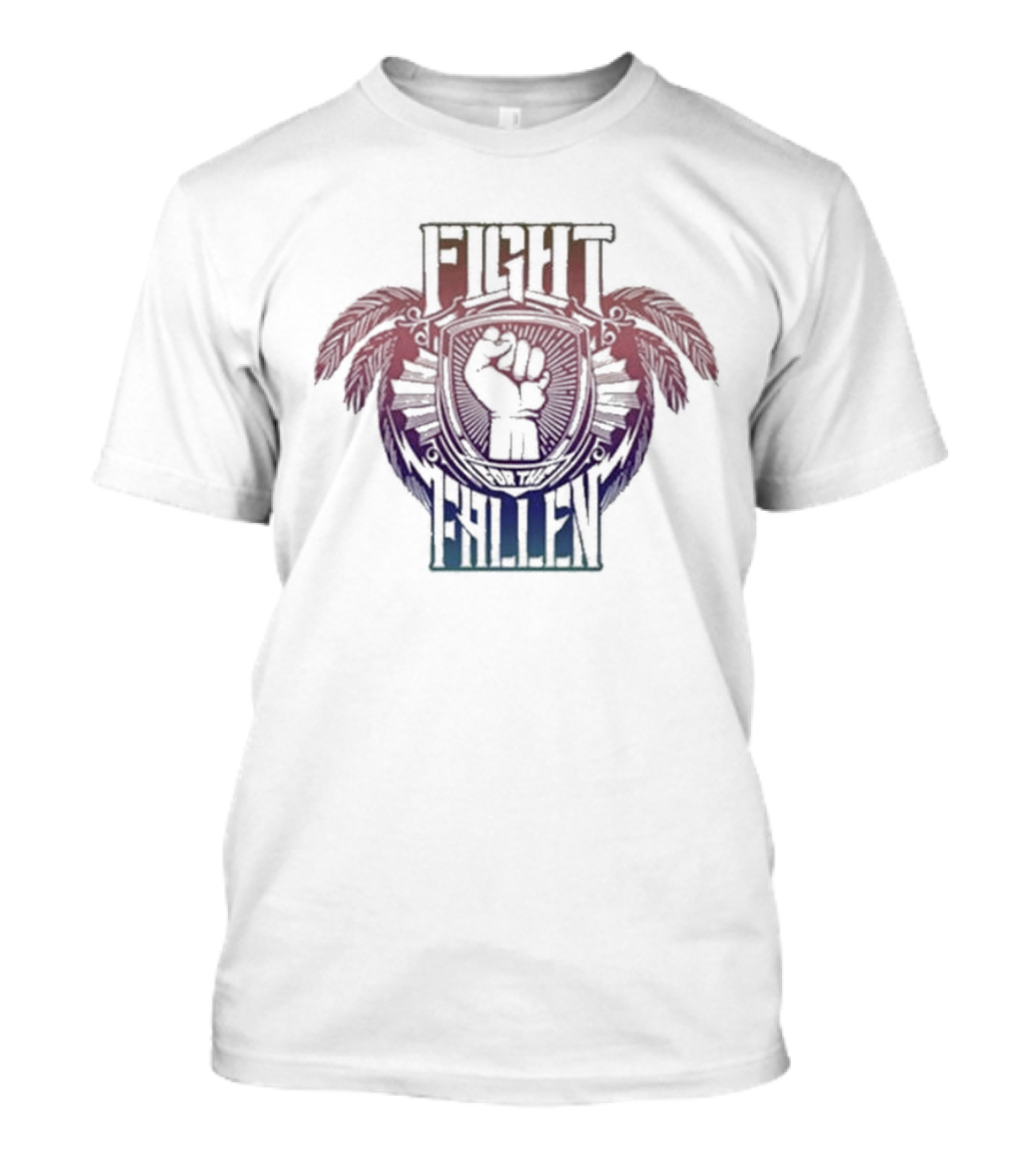 Maui Strong Fight For The Fallen Raised Fist With Feather Accents T-Shirt