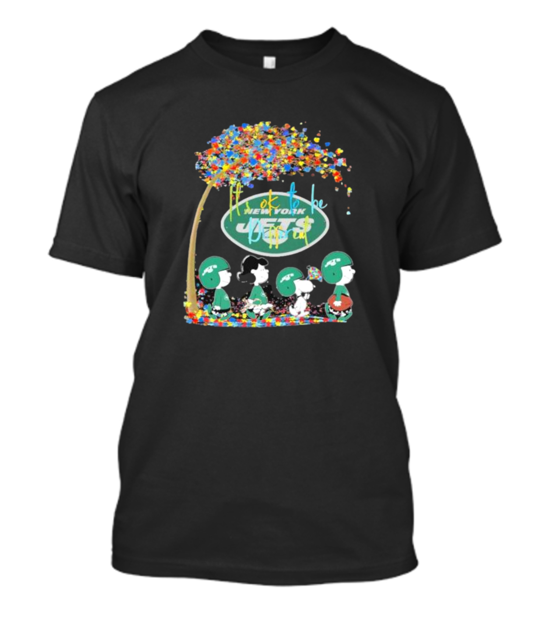 New York Jets NFL It’s Ok To Be Different Autism Awareness Peanut Characters T-Shirt
