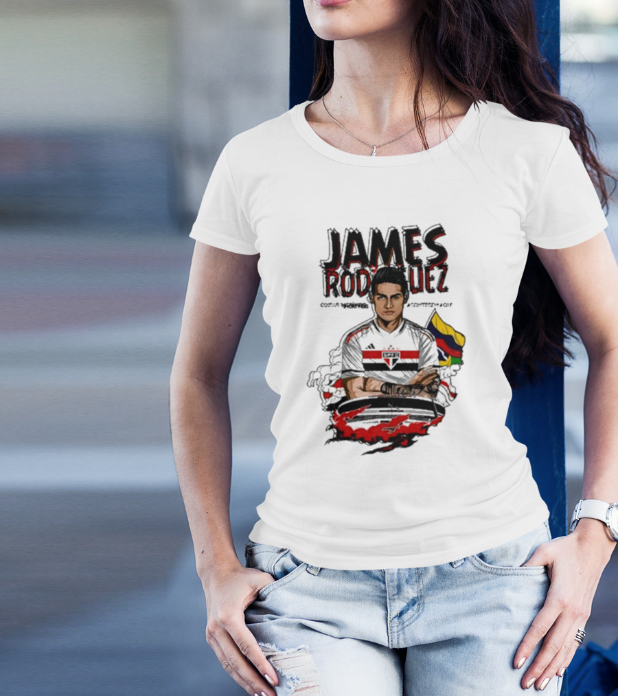 James Rodriguez Sao Paulo Football Colombia Flag T-Shirt