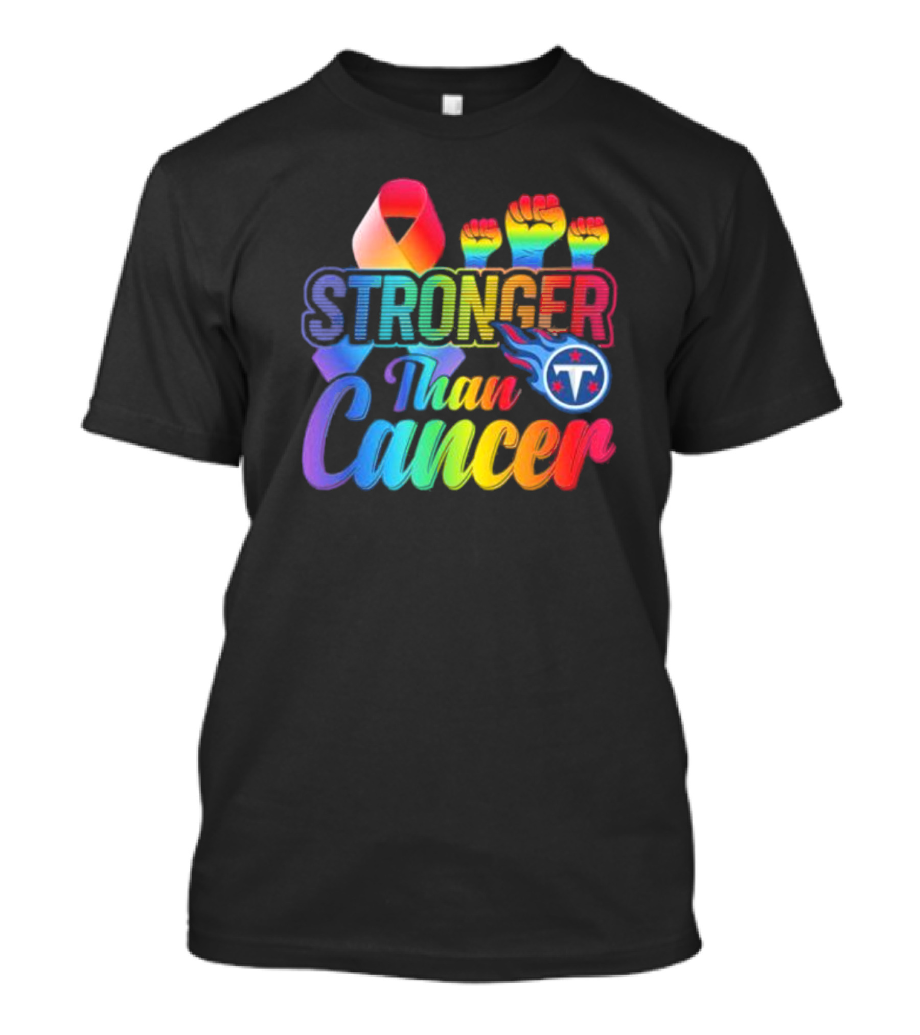 Tennessee Titans Rainbow Stronger Than Cancer NFL Awareness T-Shirt