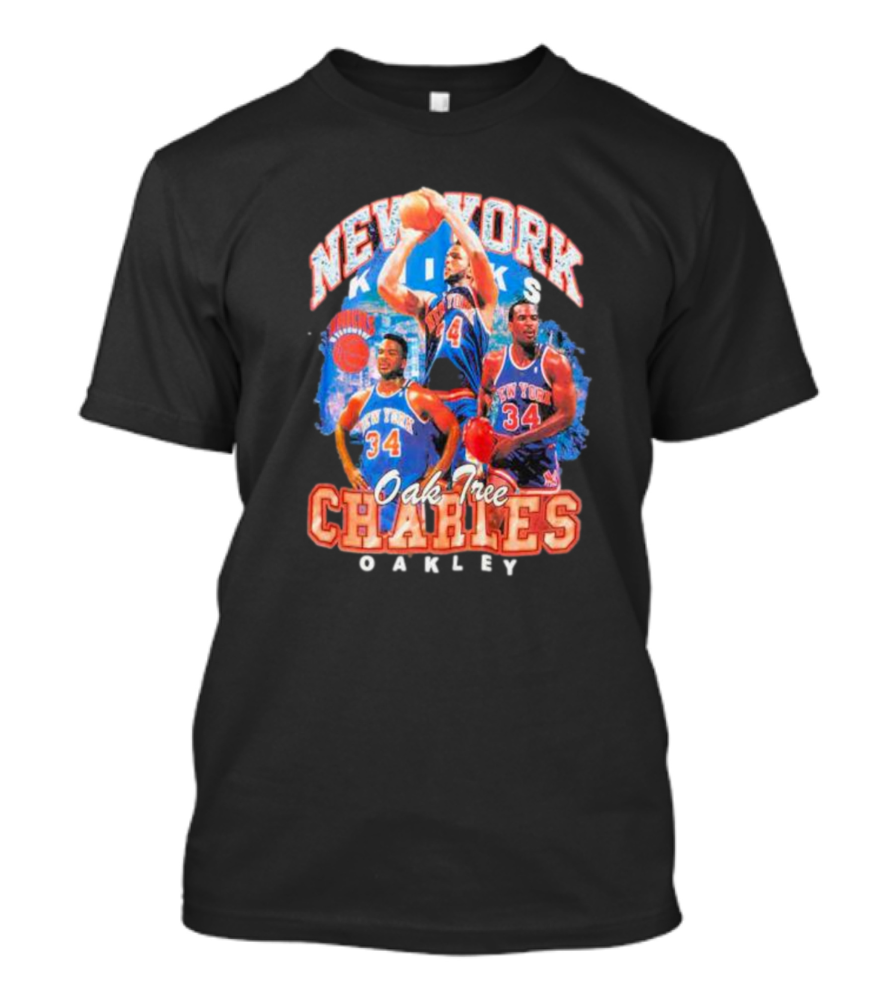 New York Knicks Charles Oakley Oak Tree Basketball Legends 34 T-Shirt