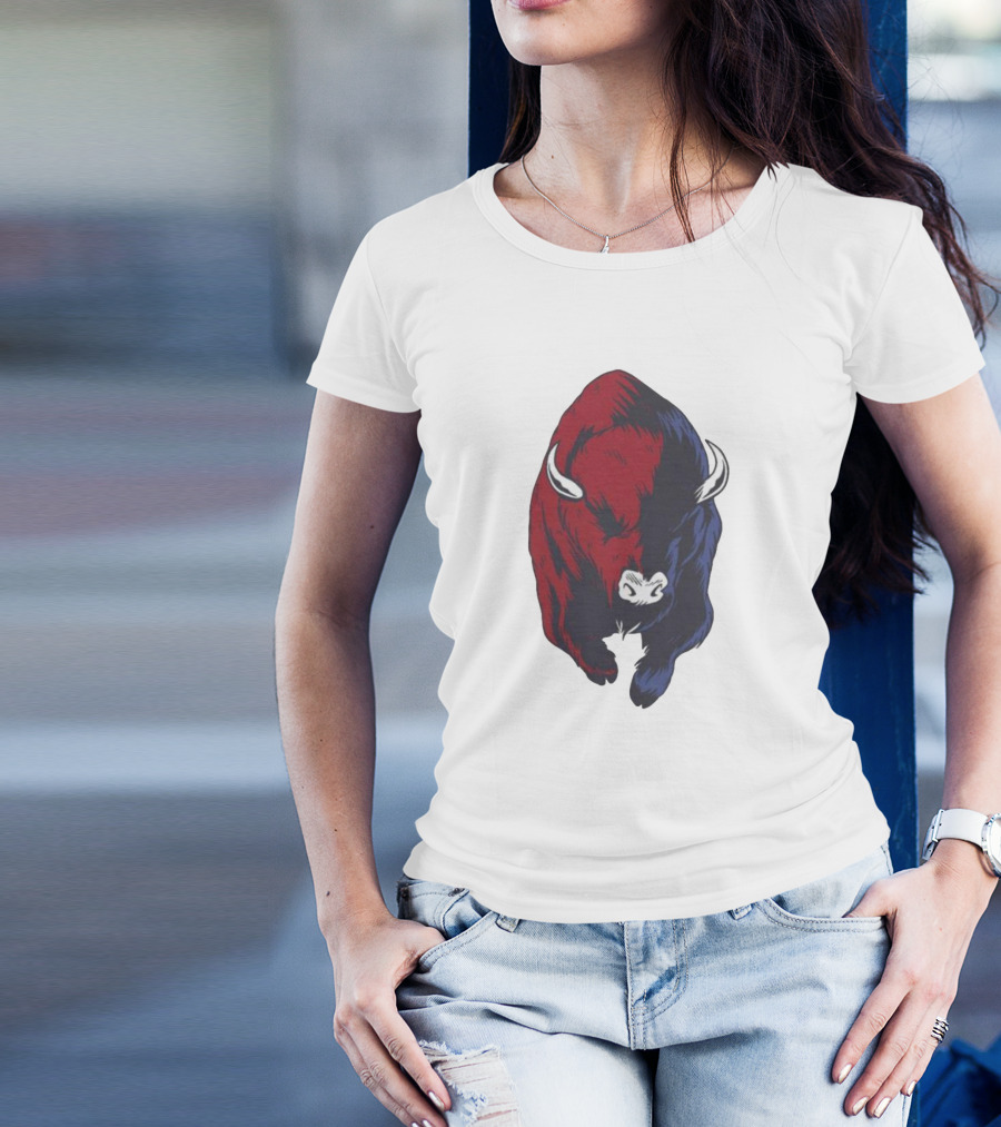 Bull Duality Red Blue Contrast T-Shirt