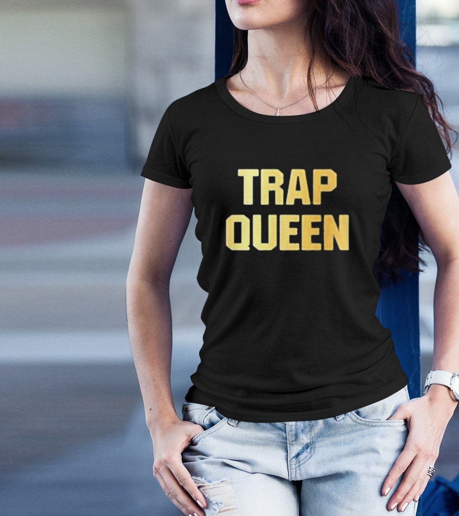 Graeme Barrett Trap Queen Bold Gold Text T-Shirt