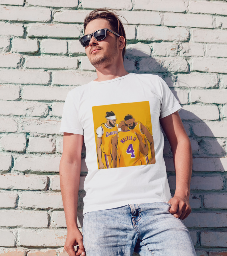 Los Angeles Lakers Walker IV Basketball Team Players T-Shirt