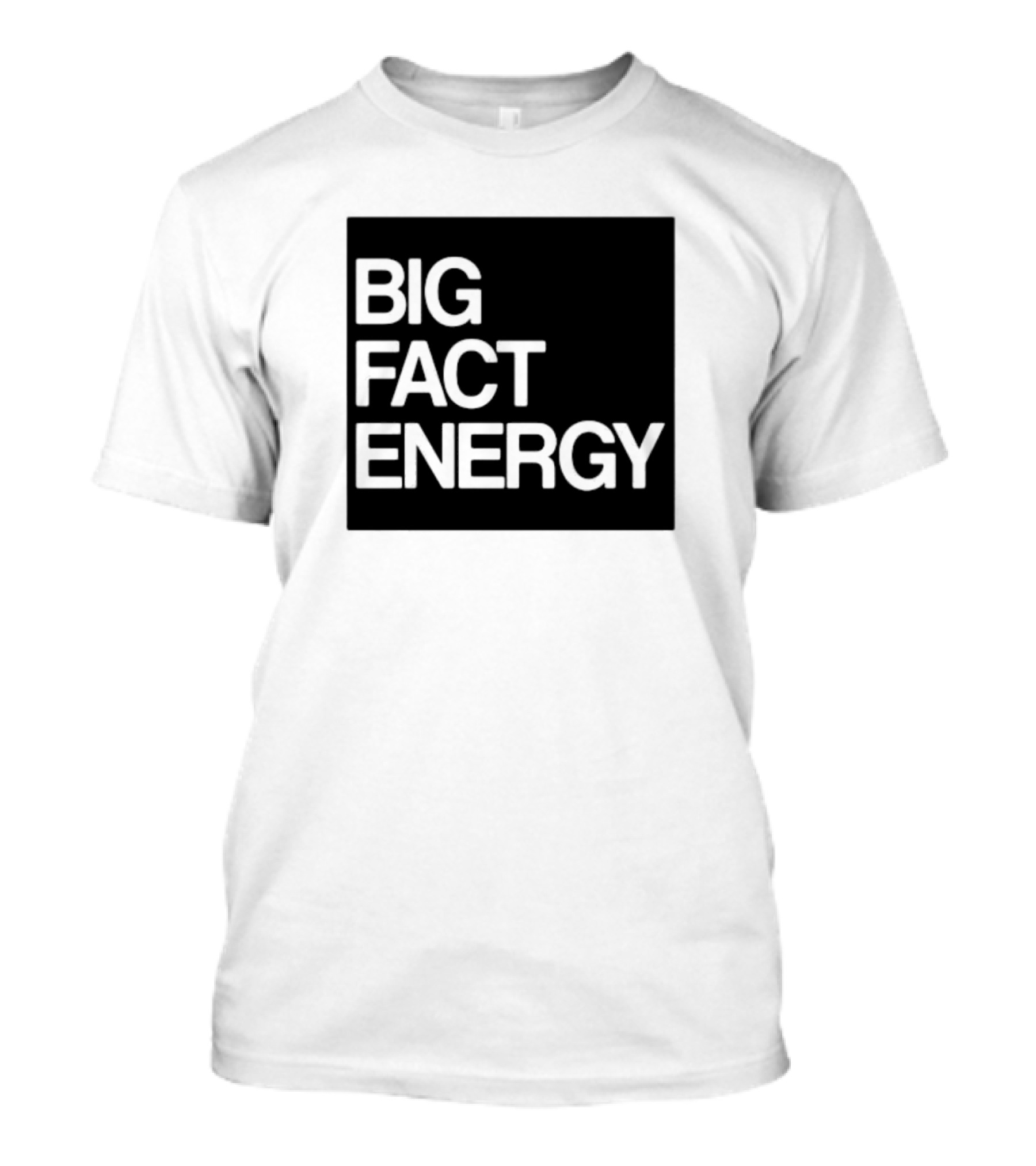 Fact Fiend Big Fact Energy Black Square Block Lettering T-Shirt