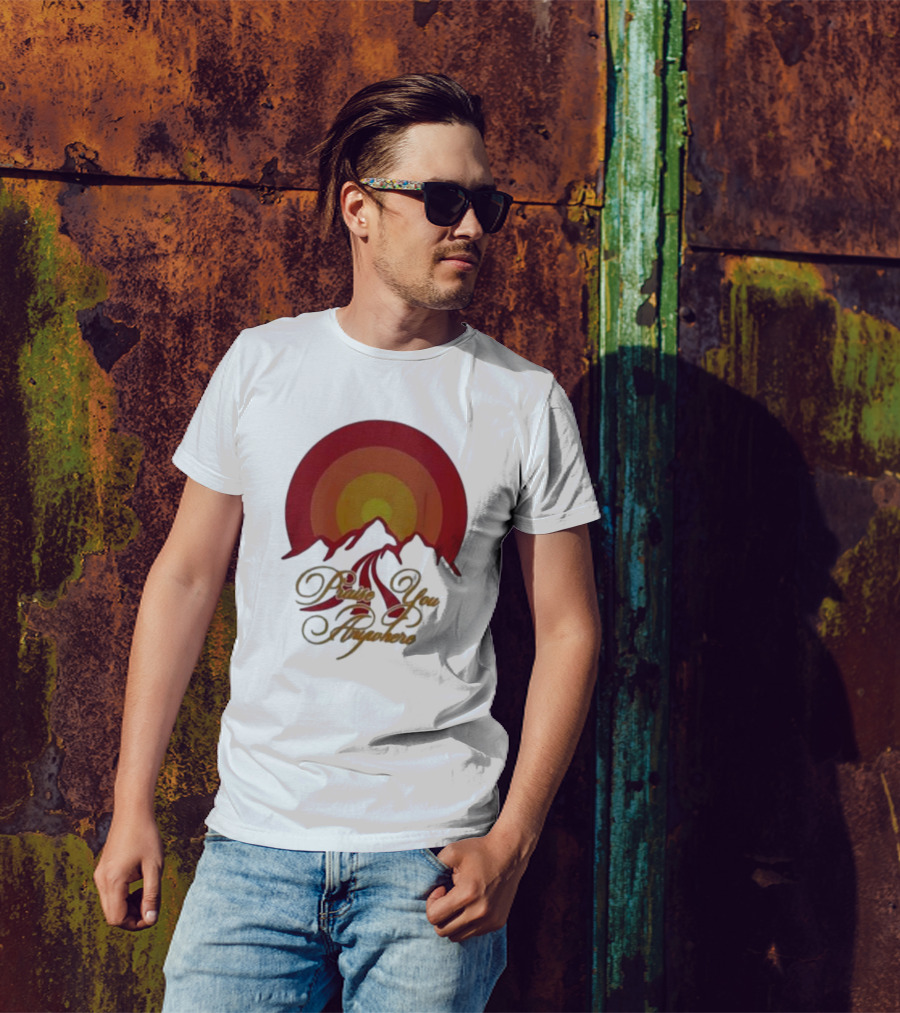 Praise You Anywhere Retro Mountain Sunset T-Shirt