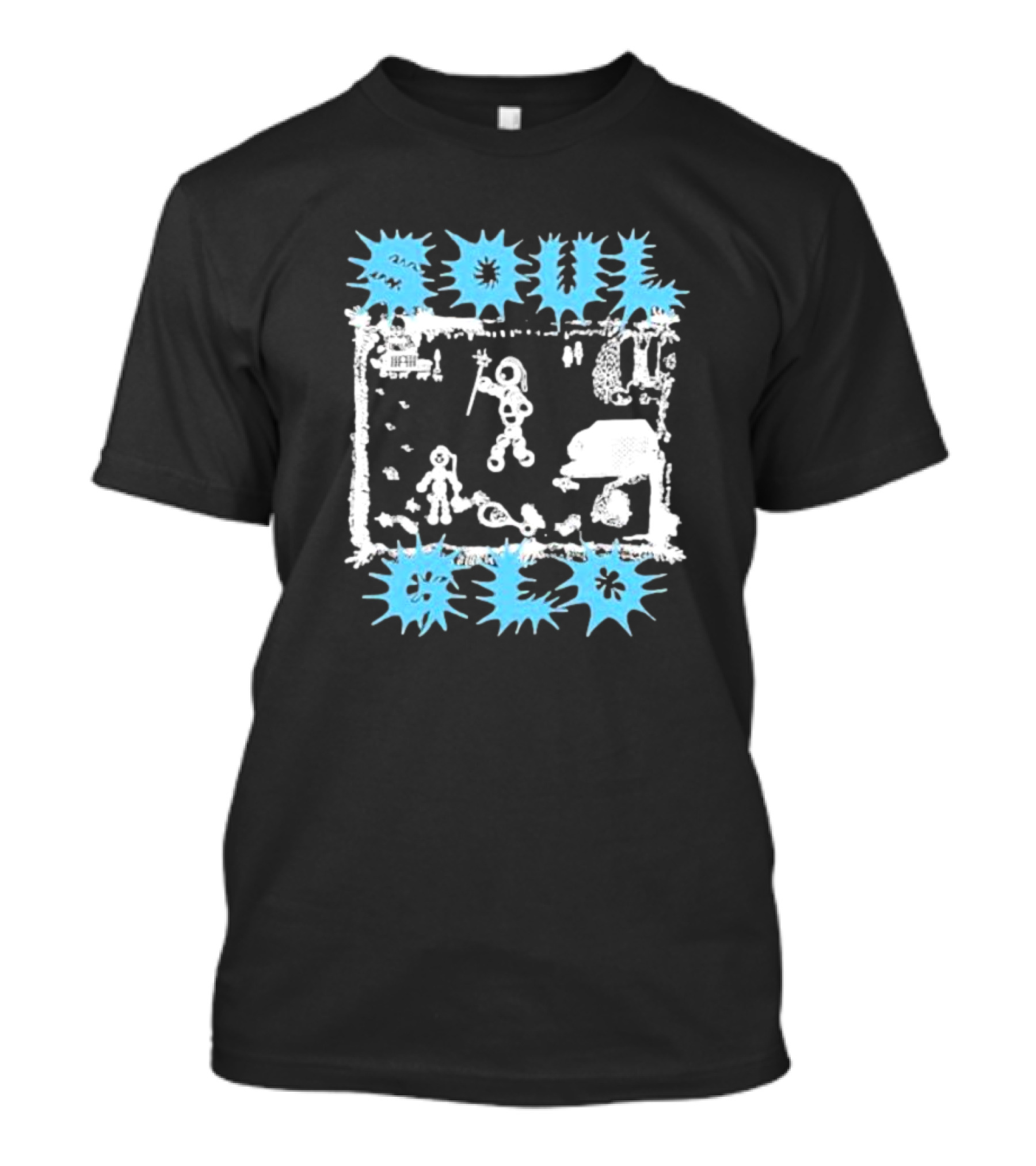 Soul Glo Retro Blue Ancient Art Scene T-Shirt