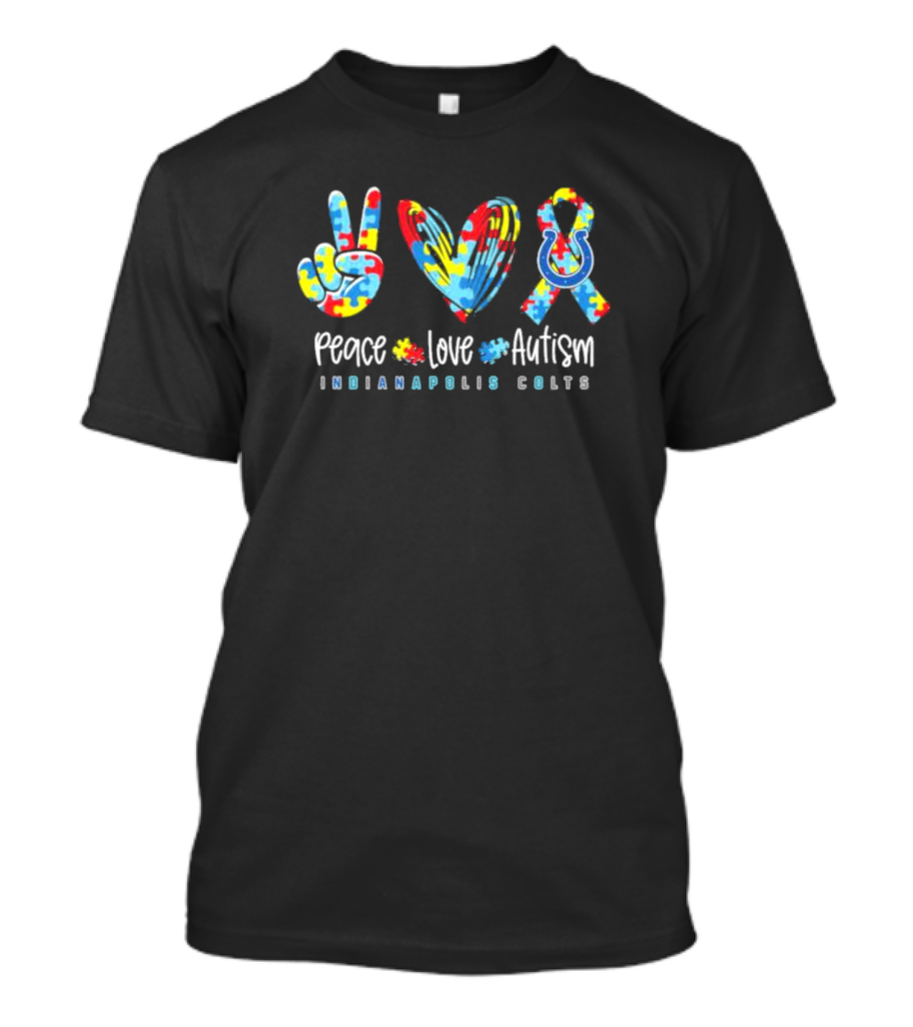 Peace Love Autism Indianapolis Colts T-Shirt